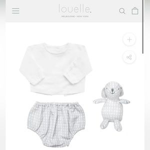 Louelle Luxury Baby Outfit, Gift Bunny & Laundry Bag - NWT
